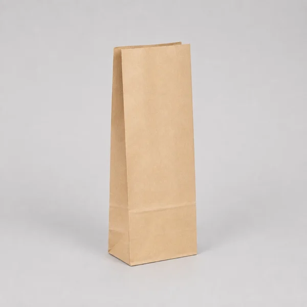 Bolsa papel americana sin asas kraft marrón reciclado habana 14x8x32 cm