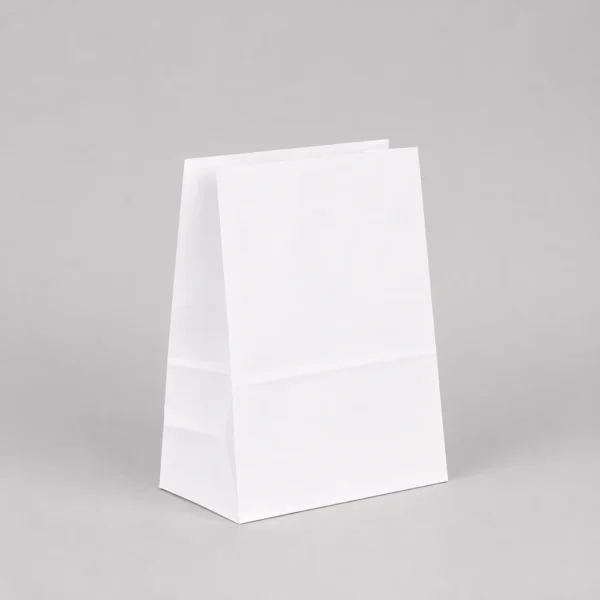 Bolsa papel americana sin asas blanca 18x11x24 cm