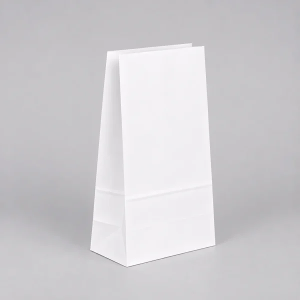 Bolsa papel americana sin asas blanca 18x11x34 cm