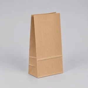 Bolsa papel americana sin asas kraft marrón verjurado 18x11x34 cm