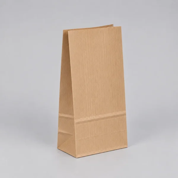 Bolsa papel americana sin asas kraft marrón verjurado 18x11x34 cm