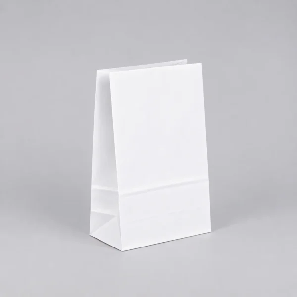 Bolsa papel americana sin asas kraft blanco 22x11x32 cm