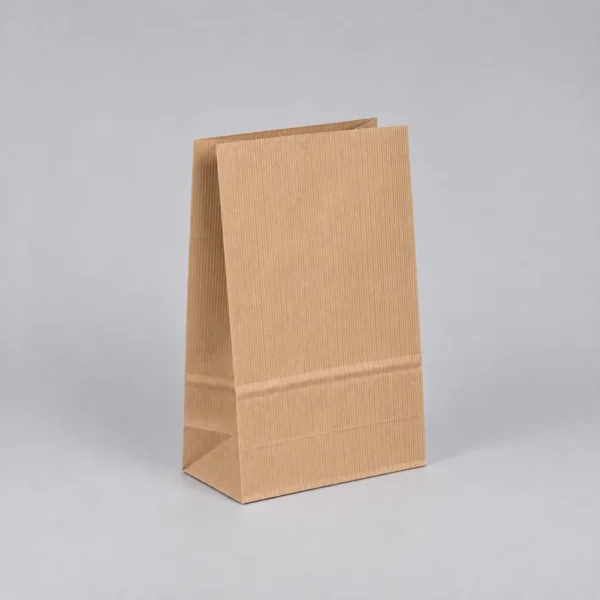 Bolsa papel americana sin asas kraft marrón verjurado 22x11x32 cm