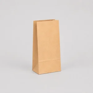 Bolsa papel americana sin asas kraft marrón habana reciclado 12x7x23 cm