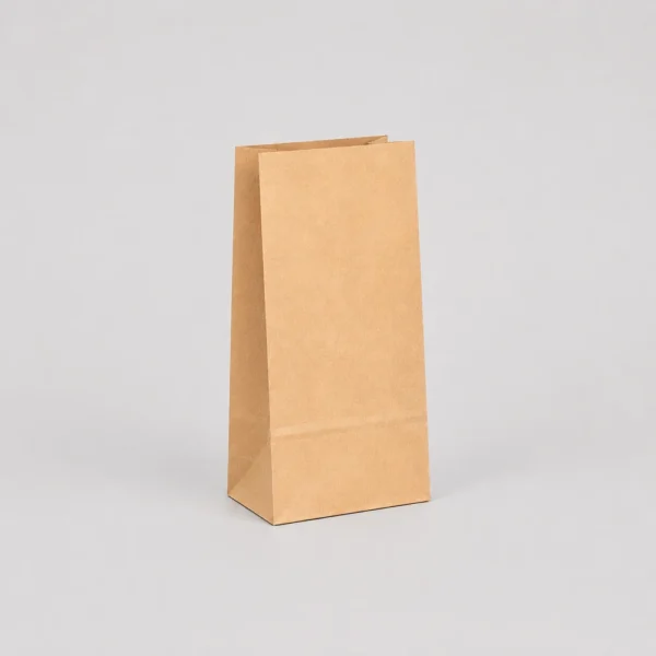 Bolsa papel americana sin asas kraft marrón habana reciclado 12x7x23 cm