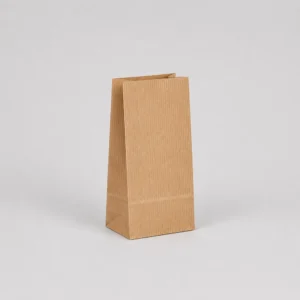 Bolsa papel americana sin asas kraft marrón verjurado 12x7x23 cm